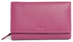 Compact Trifold Leather Purse "Eleanor", Handmade by Saddler | RFID Protected & Gift Boxed | 10 Card Slots & Rear Zip Coin Pocket