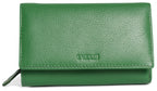 Compact Trifold Leather Purse "Eleanor", Handmade by Saddler | RFID Protected & Gift Boxed | 10 Card Slots & Rear Zip Coin Pocket