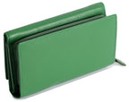 Compact Trifold Leather Purse "Eleanor", Handmade by Saddler | RFID Protected & Gift Boxed | 10 Card Slots & Rear Zip Coin Pocket
