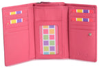 Compact Trifold Leather Purse "Eleanor", Handmade by Saddler | RFID Protected & Gift Boxed | 10 Card Slots & Rear Zip Coin Pocket