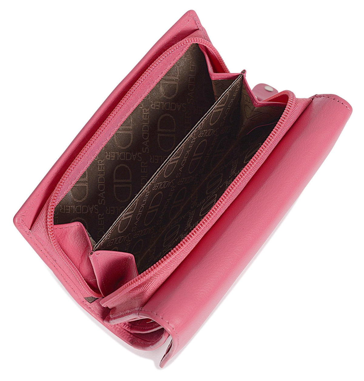Compact Trifold Leather Purse "Eleanor", Handmade by Saddler | RFID Protected & Gift Boxed | 10 Card Slots & Rear Zip Coin Pocket