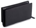 Compact Trifold Leather Purse "Eleanor", Handmade by Saddler | RFID Protected & Gift Boxed | 10 Card Slots & Rear Zip Coin Pocket