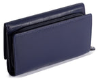 Compact Trifold Leather Purse "Eleanor", Handmade by Saddler | RFID Protected & Gift Boxed | 10 Card Slots & Rear Zip Coin Pocket