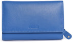Compact Trifold Leather Purse "Eleanor", Handmade by Saddler | RFID Protected & Gift Boxed | 10 Card Slots & Rear Zip Coin Pocket