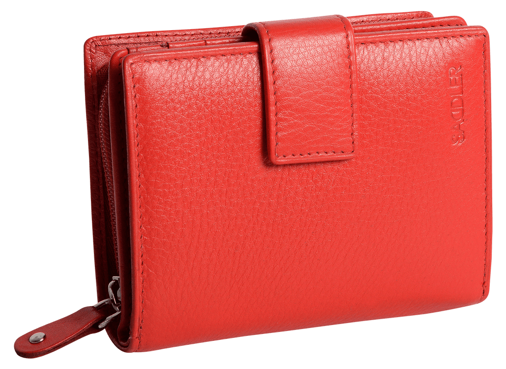 SADDLER EMILY Handmade Leather Mid-Size Wallet, RFID Protected | 10 Card Slots, Secure Tab Closure & Zipped Coin Pocket | Gift Boxed