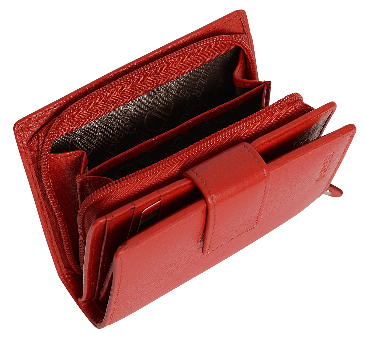 SADDLER EMILY Handmade Leather Mid-Size Wallet, RFID Protected | 10 Card Slots, Secure Tab Closure & Zipped Coin Pocket | Gift Boxed