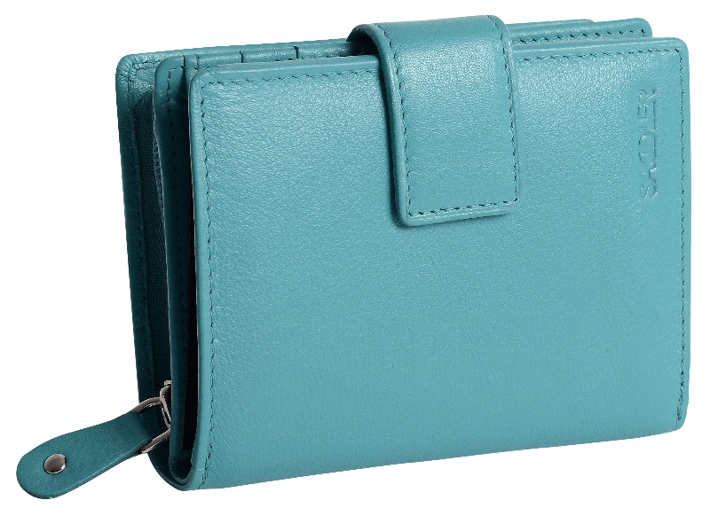 SADDLER EMILY Handmade Leather Mid-Size Wallet, RFID Protected | 10 Card Slots, Secure Tab Closure & Zipped Coin Pocket | Gift Boxed