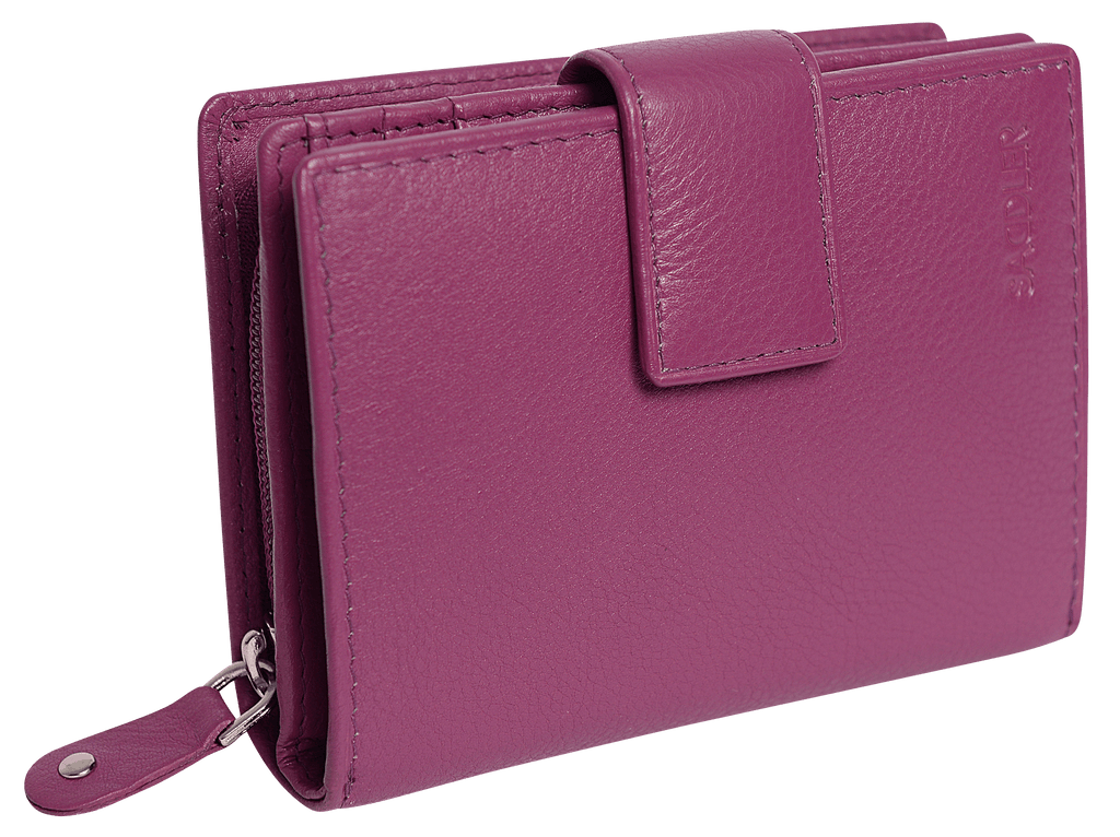 SADDLER EMILY Handmade Leather Mid-Size Wallet, RFID Protected | 10 Card Slots, Secure Tab Closure & Zipped Coin Pocket | Gift Boxed