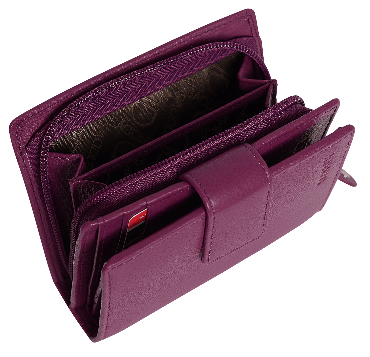 SADDLER EMILY Handmade Leather Mid-Size Wallet, RFID Protected | 10 Card Slots, Secure Tab Closure & Zipped Coin Pocket | Gift Boxed