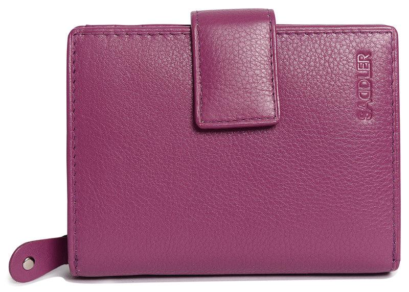 SADDLER EMILY Handmade Leather Mid-Size Wallet, RFID Protected | 10 Card Slots, Secure Tab Closure & Zipped Coin Pocket | Gift Boxed