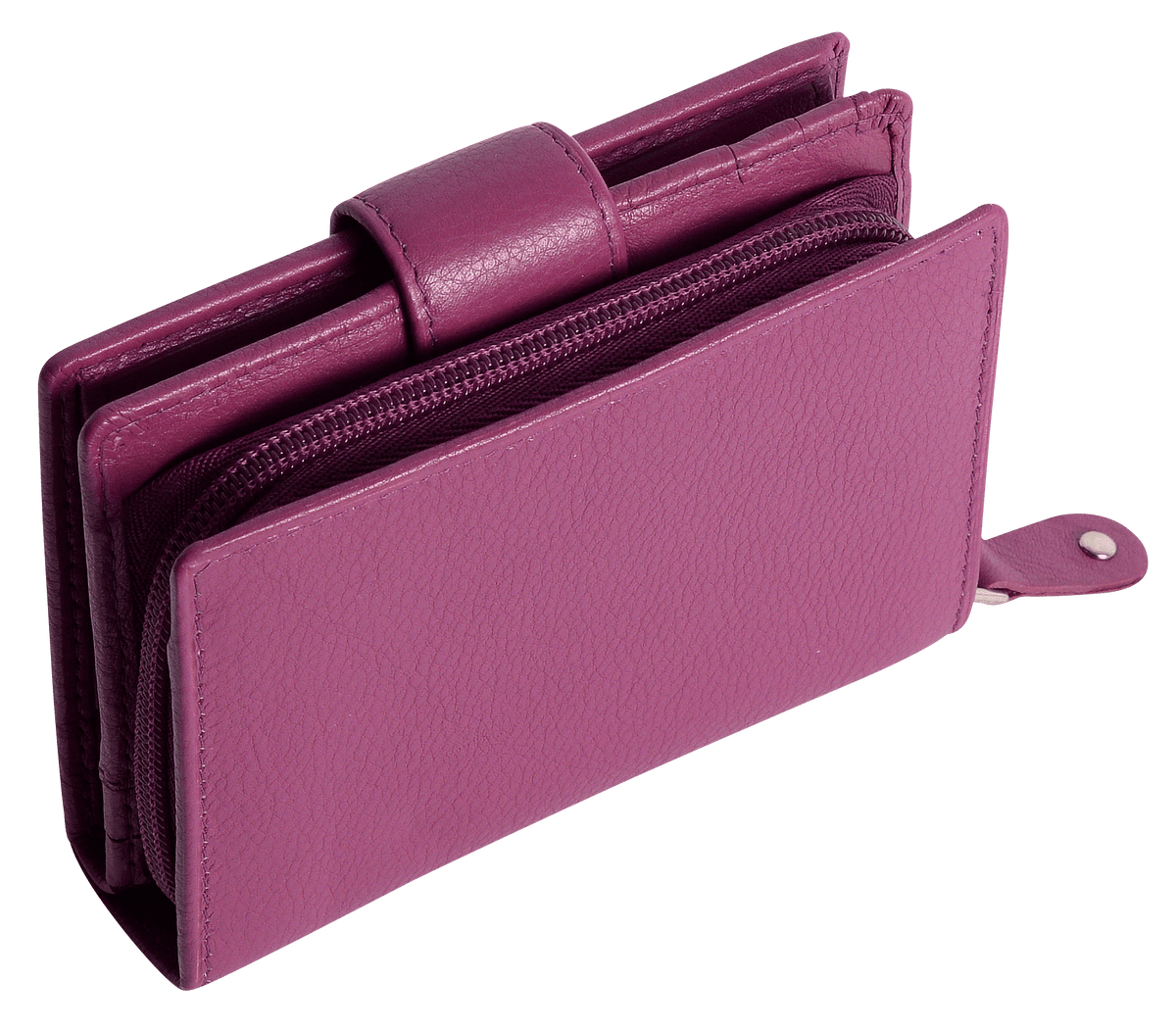 SADDLER EMILY Handmade Leather Mid-Size Wallet, RFID Protected | 10 Card Slots, Secure Tab Closure & Zipped Coin Pocket | Gift Boxed