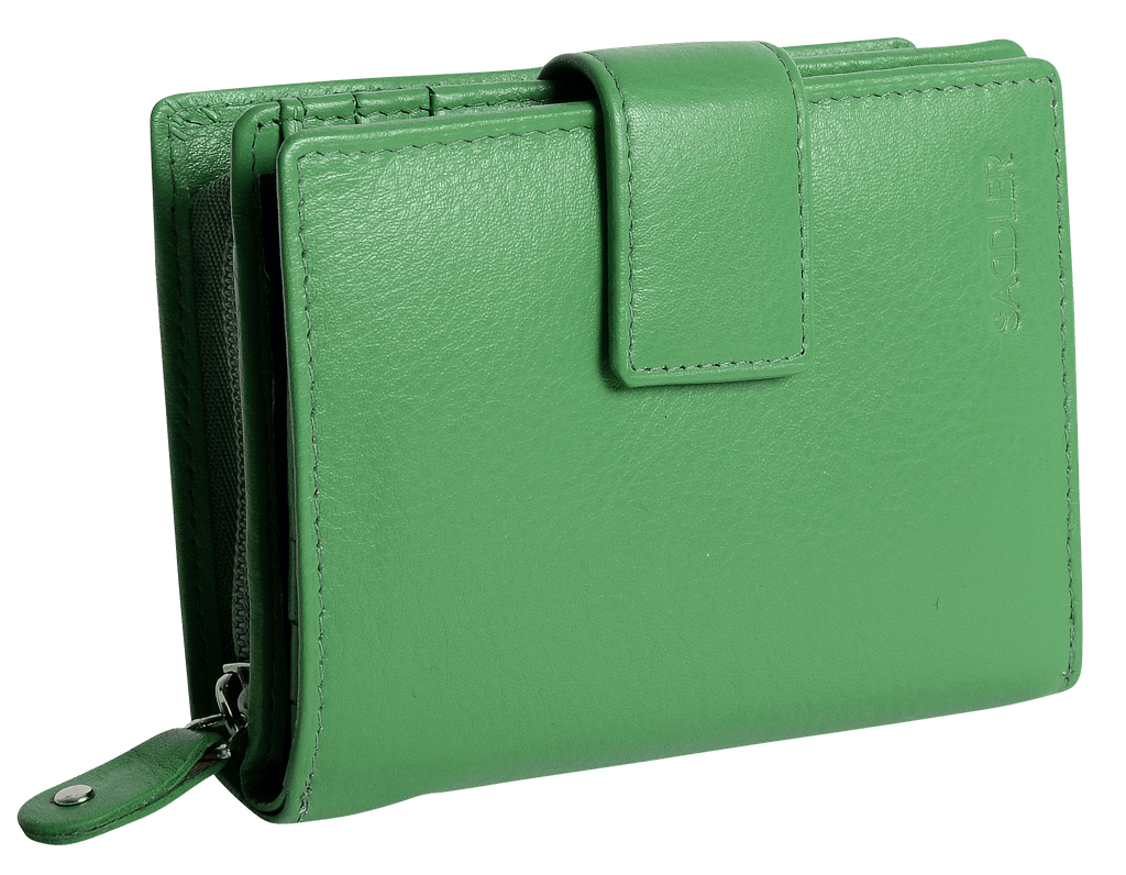 SADDLER EMILY Handmade Leather Mid-Size Wallet, RFID Protected | 10 Card Slots, Secure Tab Closure & Zipped Coin Pocket | Gift Boxed