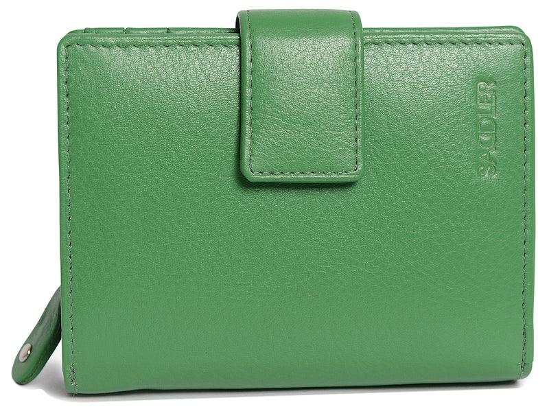 SADDLER EMILY Handmade Leather Mid-Size Wallet, RFID Protected | 10 Card Slots, Secure Tab Closure & Zipped Coin Pocket | Gift Boxed