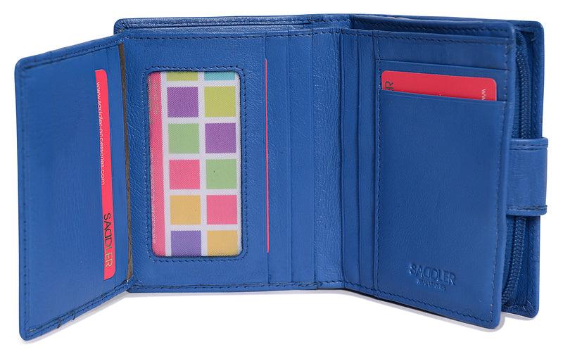 SADDLER EMILY Handmade Leather Mid-Size Wallet, RFID Protected | 10 Card Slots, Secure Tab Closure & Zipped Coin Pocket | Gift Boxed