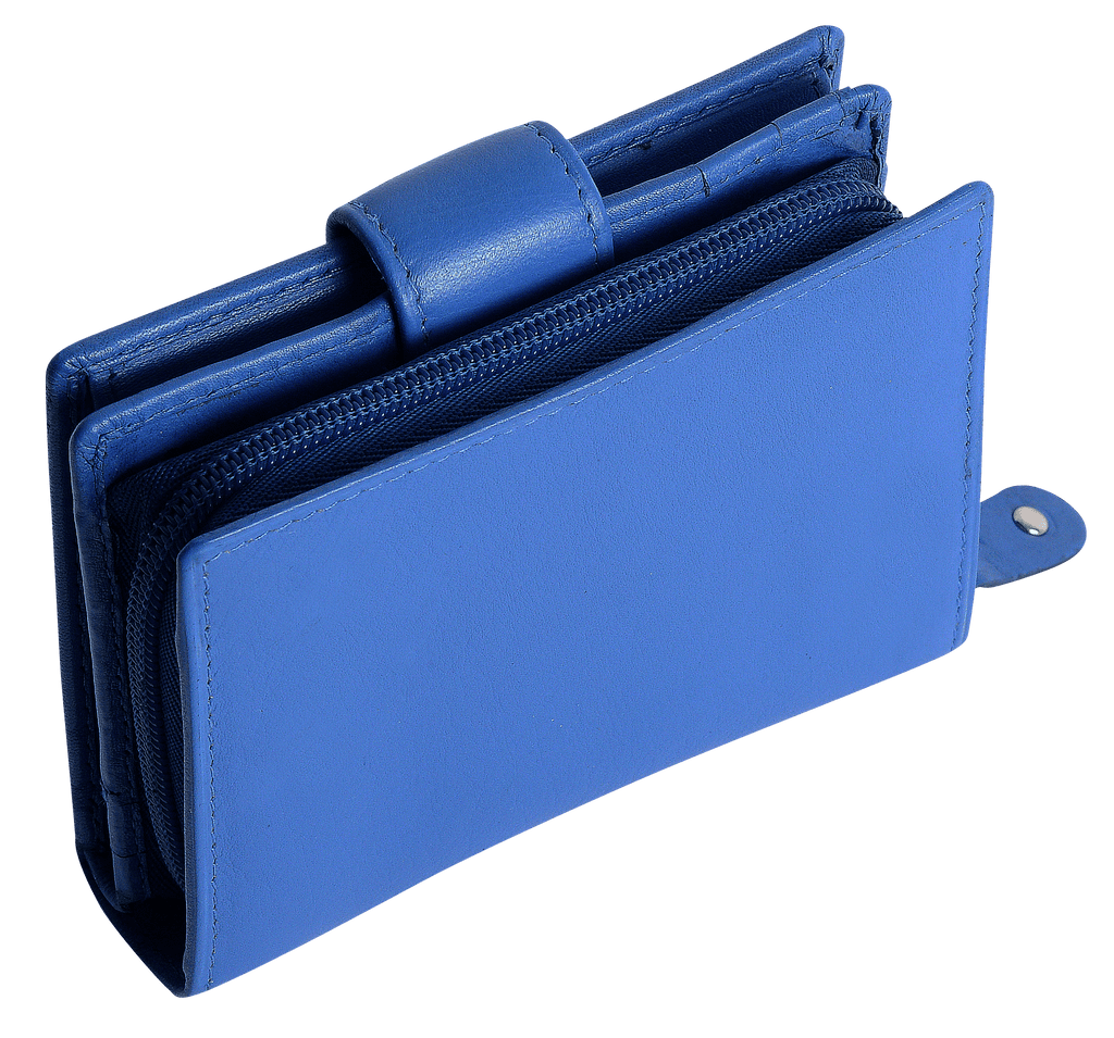 SADDLER EMILY Handmade Leather Mid-Size Wallet, RFID Protected | 10 Card Slots, Secure Tab Closure & Zipped Coin Pocket | Gift Boxed