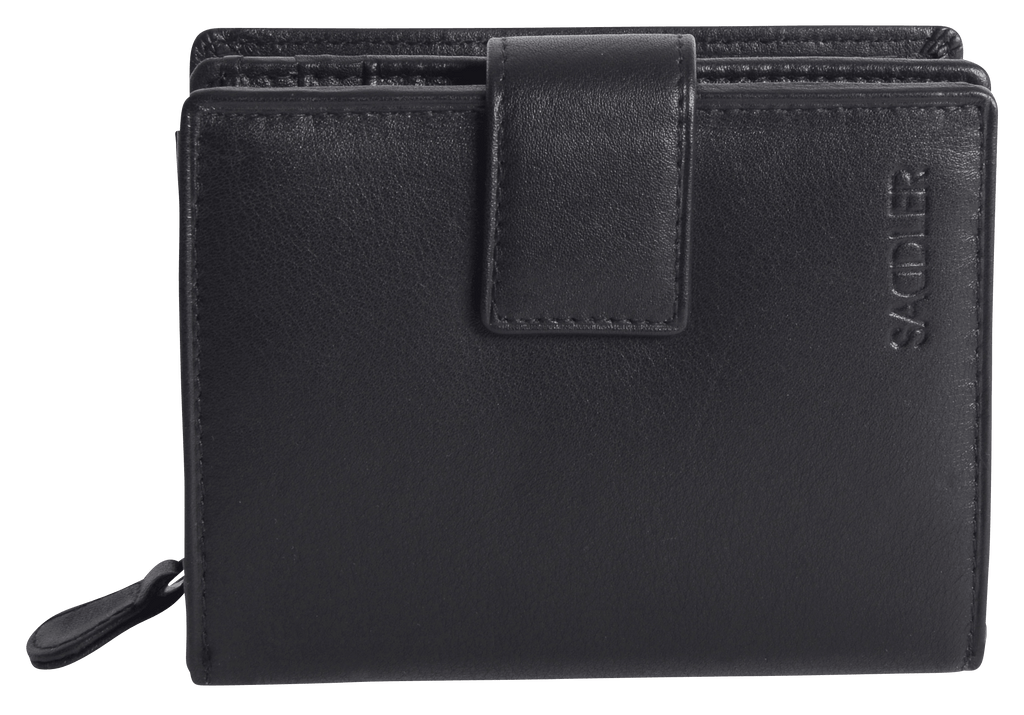 SADDLER EMILY Handmade Leather Mid-Size Wallet, RFID Protected | 10 Card Slots, Secure Tab Closure & Zipped Coin Pocket | Gift Boxed