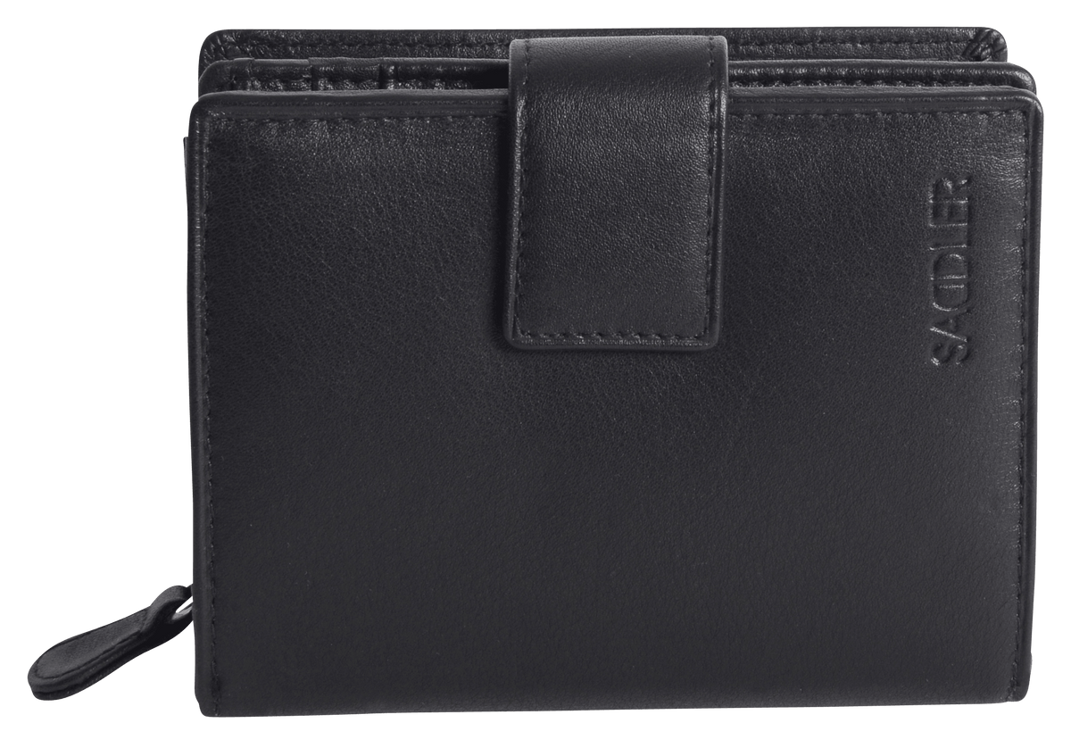 SADDLER EMILY Handmade Leather Mid-Size Wallet, RFID Protected | 10 Card Slots, Secure Tab Closure & Zipped Coin Pocket | Gift Boxed