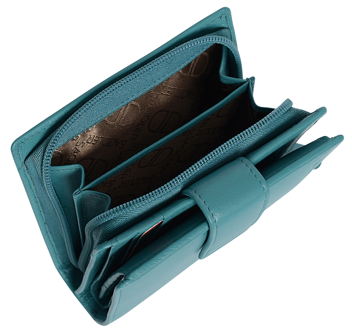 SADDLER EMILY Handmade Leather Mid-Size Wallet, RFID Protected | 10 Card Slots, Secure Tab Closure & Zipped Coin Pocket | Gift Boxed