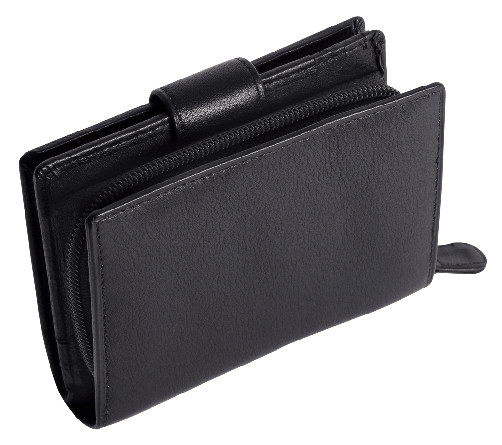 SADDLER EMILY Handmade Leather Mid-Size Wallet, RFID Protected | 10 Card Slots, Secure Tab Closure & Zipped Coin Pocket | Gift Boxed