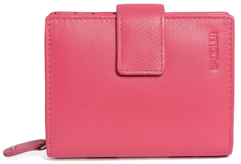 SADDLER EMILY Handmade Leather Mid-Size Wallet, RFID Protected | 10 Card Slots, Secure Tab Closure & Zipped Coin Pocket | Gift Boxed