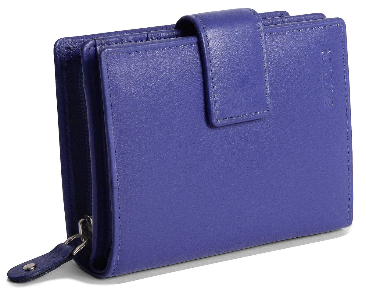SADDLER EMILY Handmade Leather Mid-Size Wallet, RFID Protected | 10 Card Slots, Secure Tab Closure & Zipped Coin Pocket | Gift Boxed