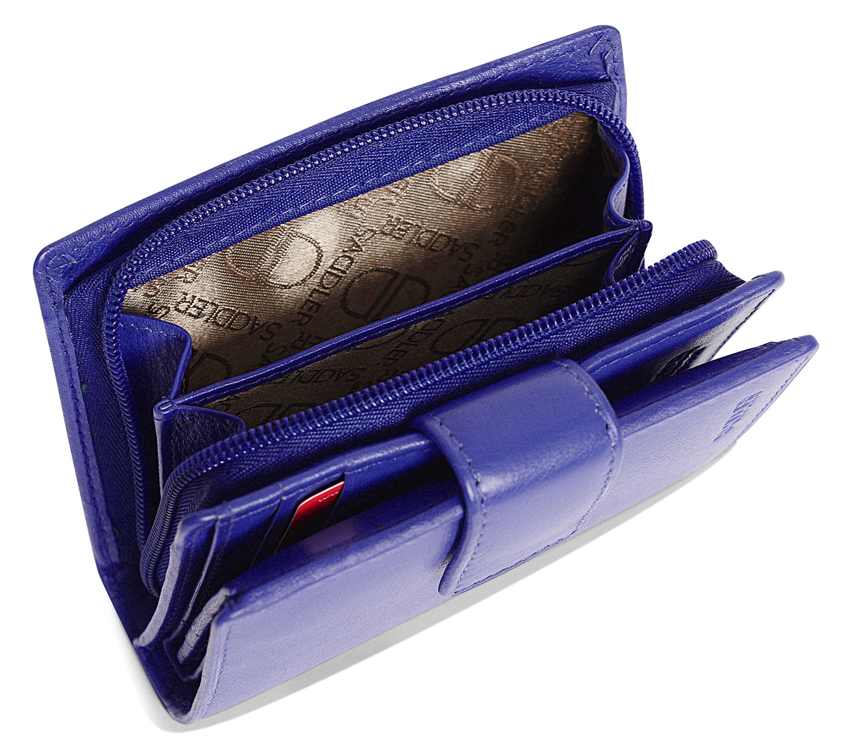 SADDLER EMILY Handmade Leather Mid-Size Wallet, RFID Protected | 10 Card Slots, Secure Tab Closure & Zipped Coin Pocket | Gift Boxed