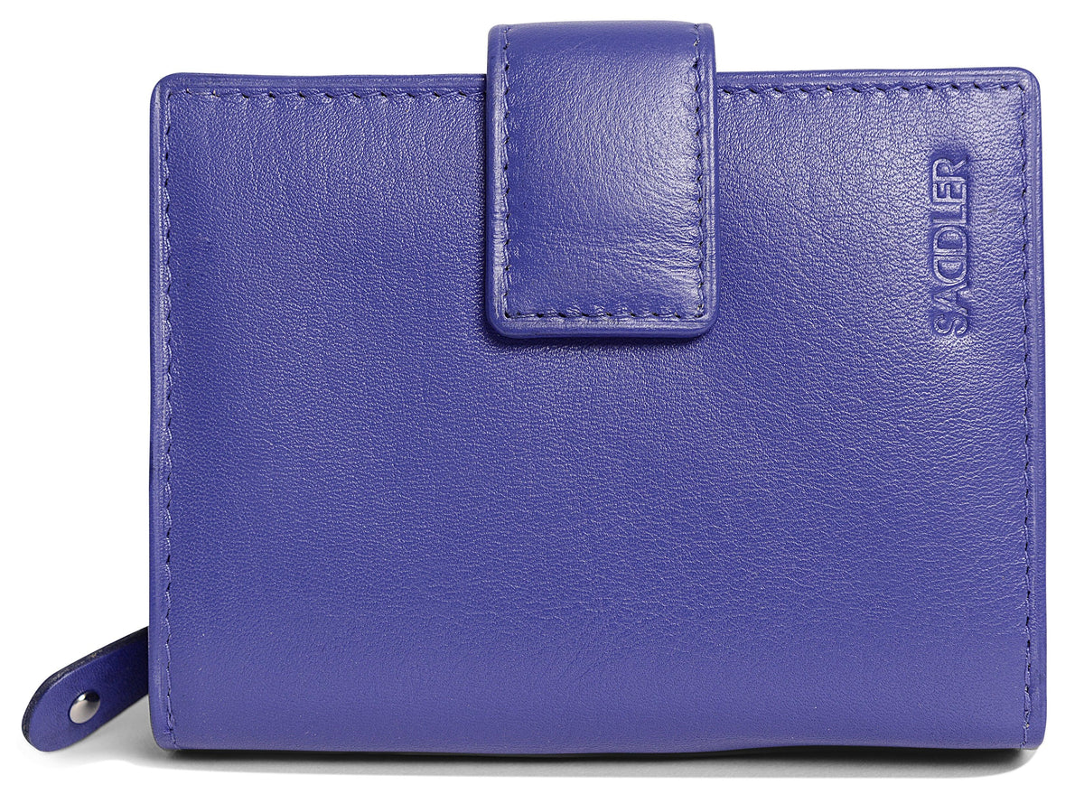 SADDLER EMILY Handmade Leather Mid-Size Wallet, RFID Protected | 10 Card Slots, Secure Tab Closure & Zipped Coin Pocket | Gift Boxed