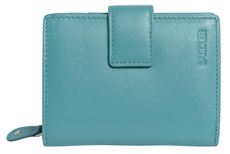 SADDLER EMILY Handmade Leather Mid-Size Wallet, RFID Protected | 10 Card Slots, Secure Tab Closure & Zipped Coin Pocket | Gift Boxed
