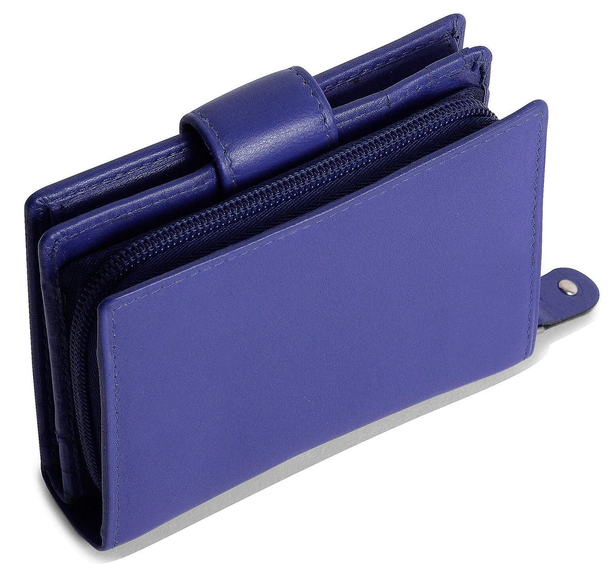 SADDLER EMILY Handmade Leather Mid-Size Wallet, RFID Protected | 10 Card Slots, Secure Tab Closure & Zipped Coin Pocket | Gift Boxed