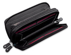 SADDLER GABRIELLA Leather Double Zip Around Purse, 8 Card Slots, Phone Pocket, and Coin Purse, RFID Protected
