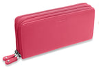 SADDLER GABRIELLA Leather Double Zip Around Purse, 8 Card Slots, Phone Pocket, and Coin Purse, RFID Protected