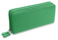 SADDLER GABRIELLA Leather Double Zip Around Purse, 8 Card Slots, Phone Pocket, and Coin Purse, RFID Protected