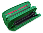 SADDLER GABRIELLA Leather Double Zip Around Purse, 8 Card Slots, Phone Pocket, and Coin Purse, RFID Protected
