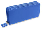 SADDLER GABRIELLA Leather Double Zip Around Purse, 8 Card Slots, Phone Pocket, and Coin Purse, RFID Protected