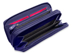 SADDLER GABRIELLA Leather Double Zip Around Purse, 8 Card Slots, Phone Pocket, and Coin Purse, RFID Protected