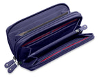 SADDLER GABRIELLA Leather Double Zip Around Purse, 8 Card Slots, Phone Pocket, and Coin Purse, RFID Protected
