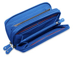 SADDLER GABRIELLA Leather Double Zip Around Purse, 8 Card Slots, Phone Pocket, and Coin Purse, RFID Protected
