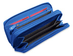 SADDLER GABRIELLA Leather Double Zip Around Purse, 8 Card Slots, Phone Pocket, and Coin Purse, RFID Protected