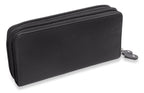 SADDLER GABRIELLA Leather Double Zip Around Purse, 8 Card Slots, Phone Pocket, and Coin Purse, RFID Protected