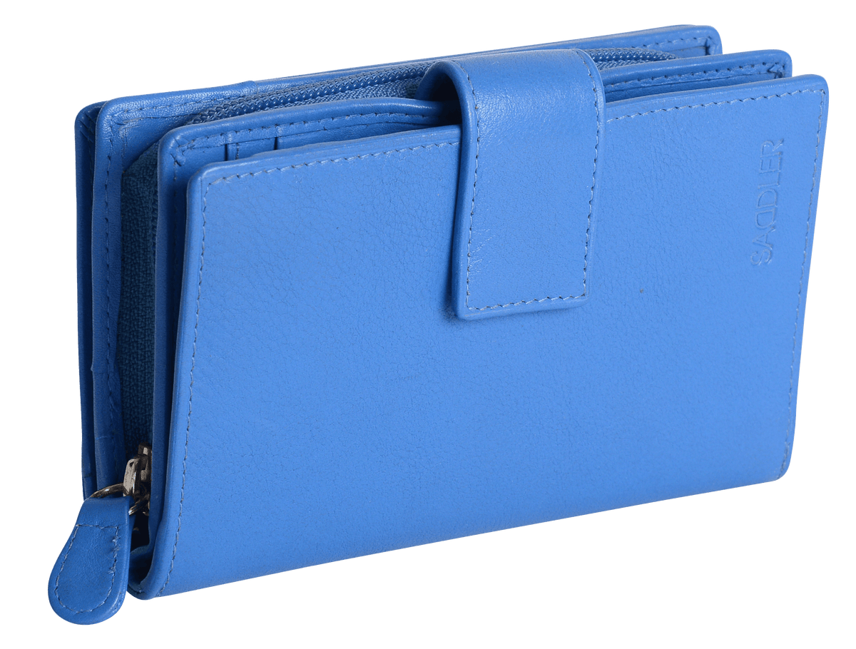 SADDLER GEORGIE Leather Double-Sided Purse, 13 Card Slots, Generous Space for Notes and Coins, RFID Protected