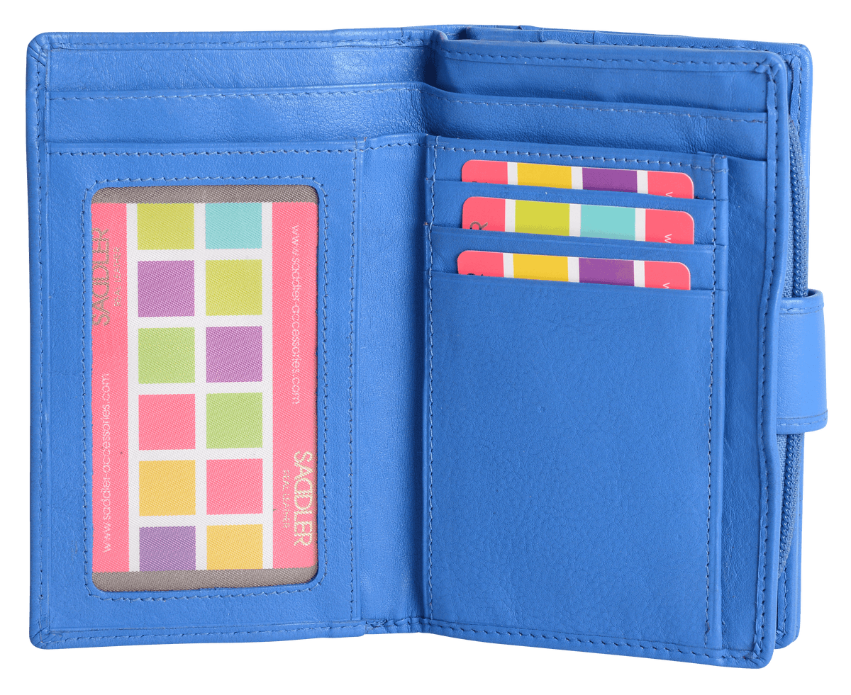 SADDLER GEORGIE Leather Double-Sided Purse, 13 Card Slots, Generous Space for Notes and Coins, RFID Protected