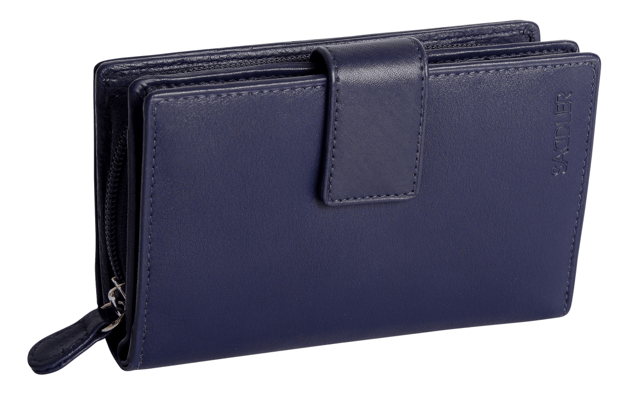 SADDLER GEORGIE Leather Double-Sided Purse, 13 Card Slots, Generous Space for Notes and Coins, RFID Protected