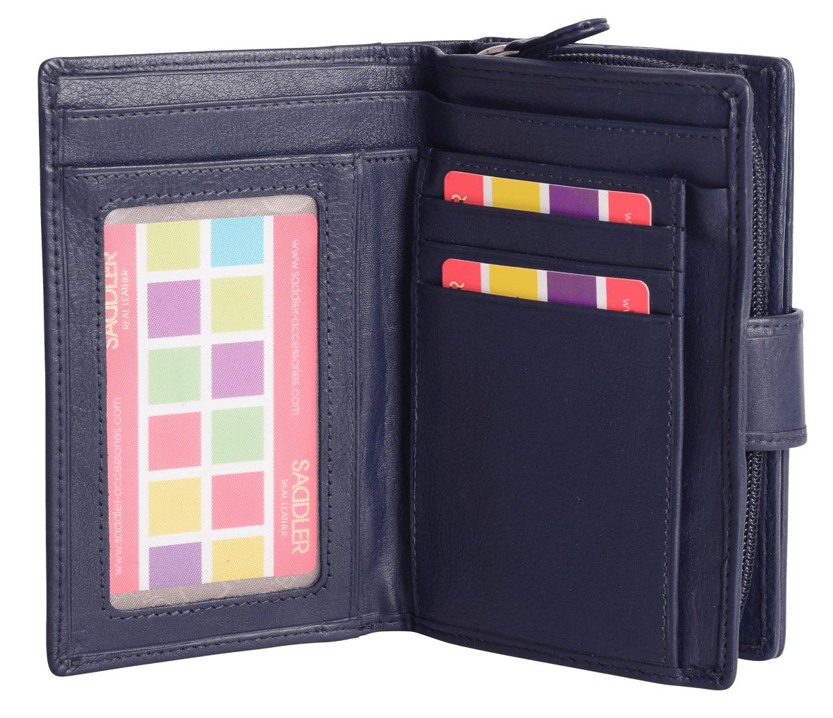 SADDLER GEORGIE Leather Double-Sided Purse, 13 Card Slots, Generous Space for Notes and Coins, RFID Protected