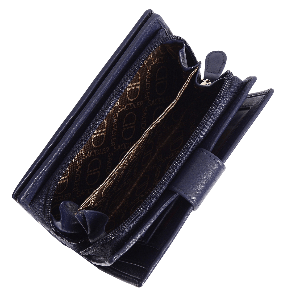 SADDLER GEORGIE Leather Double-Sided Purse, 13 Card Slots, Generous Space for Notes and Coins, RFID Protected