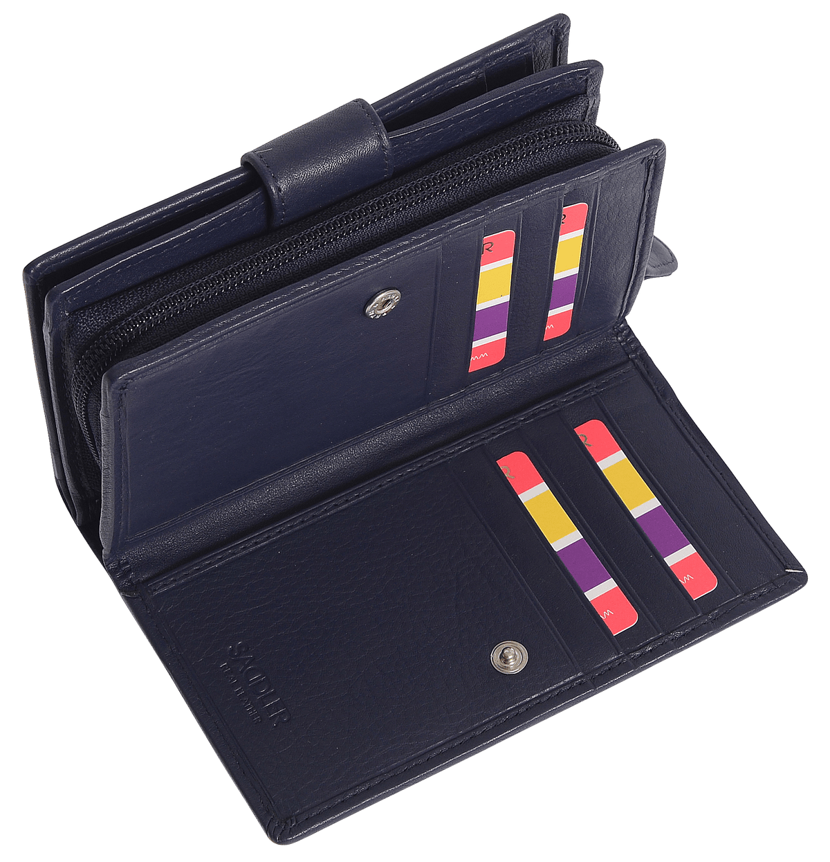 SADDLER GEORGIE Leather Double-Sided Purse, 13 Card Slots, Generous Space for Notes and Coins, RFID Protected