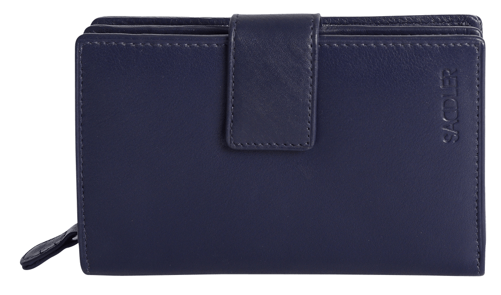 SADDLER GEORGIE Leather Double-Sided Purse, 13 Card Slots, Generous Space for Notes and Coins, RFID Protected