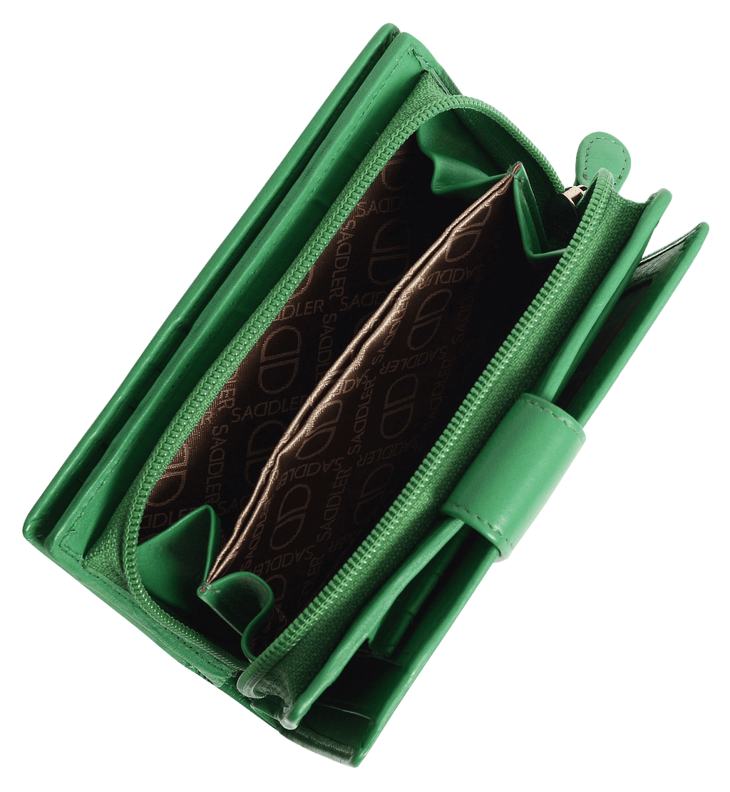 SADDLER GEORGIE Leather Double-Sided Purse, 13 Card Slots, Generous Space for Notes and Coins, RFID Protected