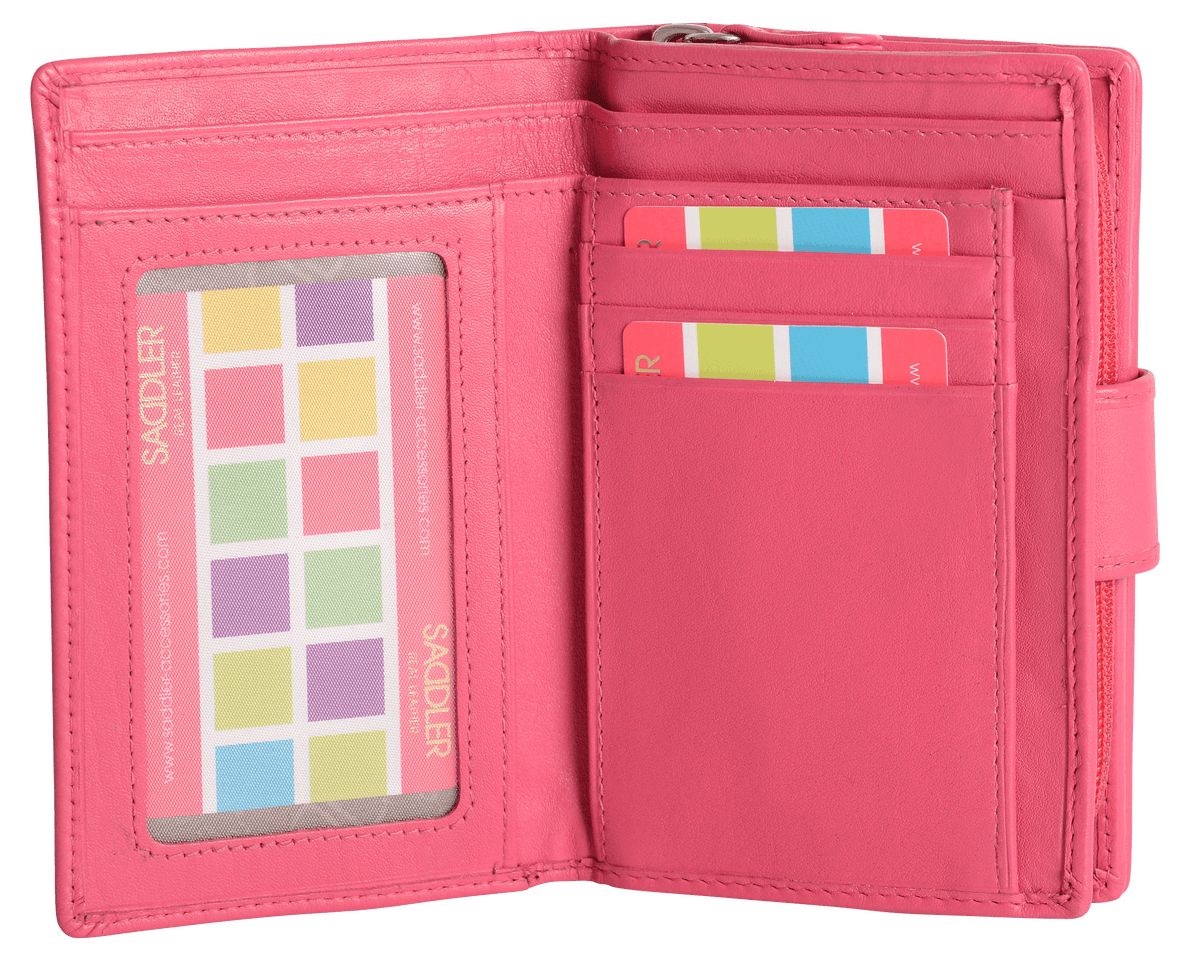 SADDLER GEORGIE Leather Double-Sided Purse, 13 Card Slots, Generous Space for Notes and Coins, RFID Protected