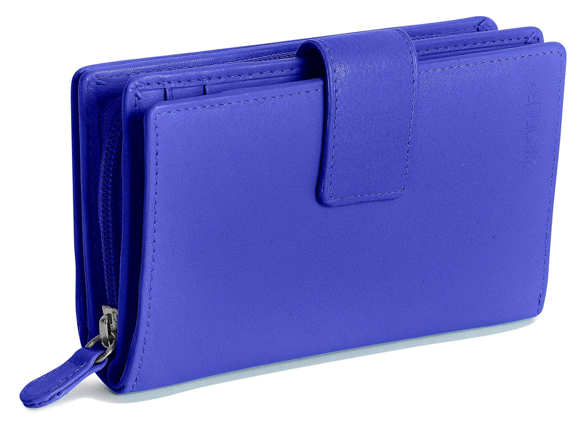 SADDLER GEORGIE Leather Double-Sided Purse, 13 Card Slots, Generous Space for Notes and Coins, RFID Protected