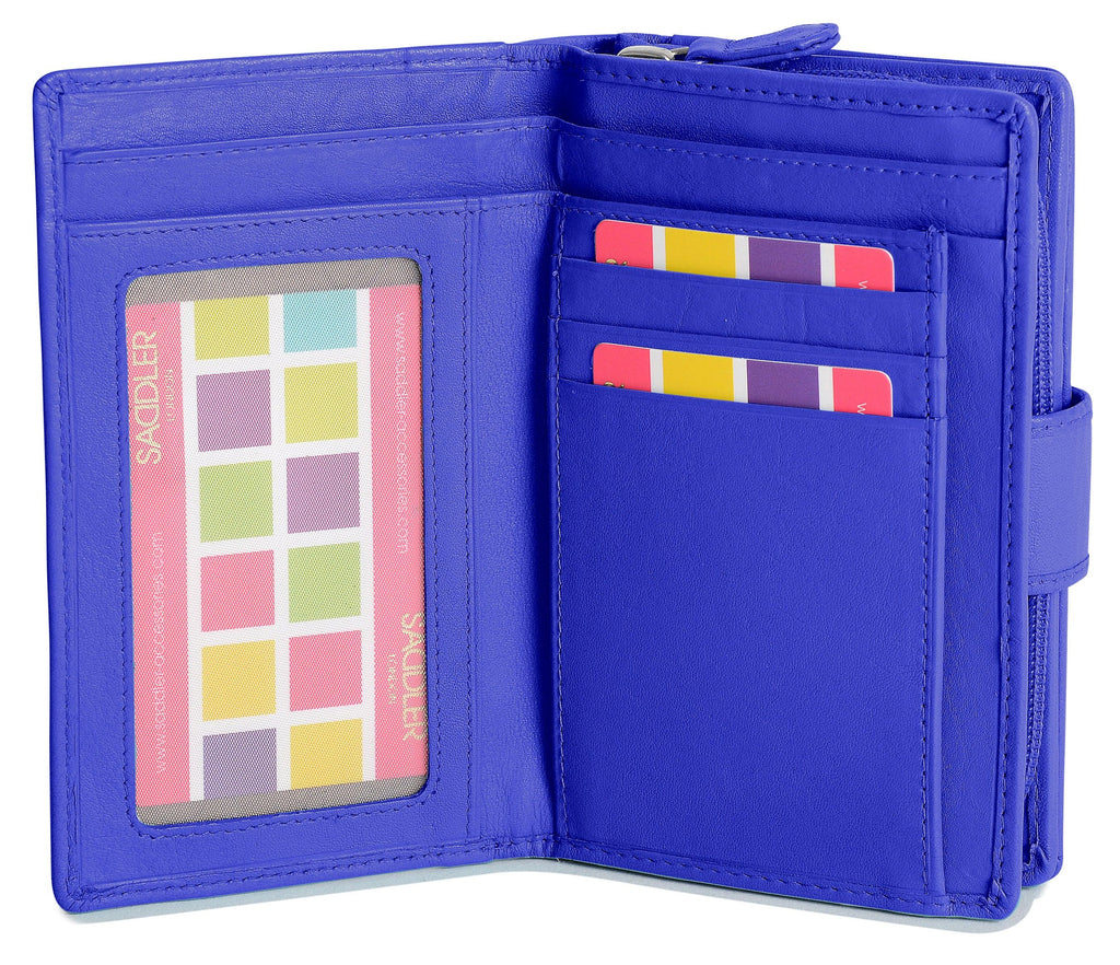 SADDLER GEORGIE Leather Double-Sided Purse, 13 Card Slots, Generous Space for Notes and Coins, RFID Protected